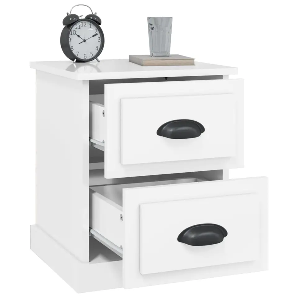 vidaXL - Nachtkastje - Wit - Bewerkt hout - 2 stuks