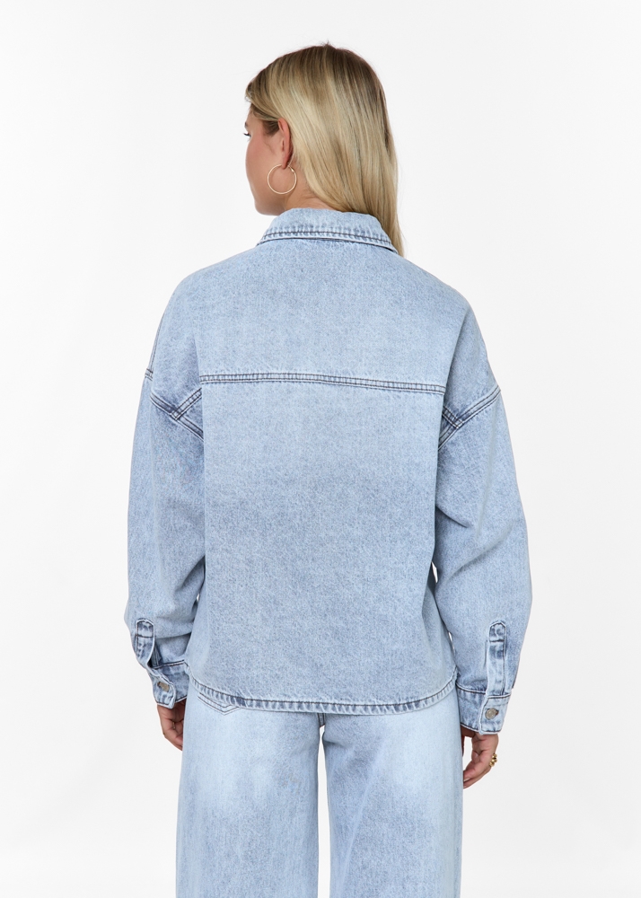 Boyfriend denim blouse sky blauw