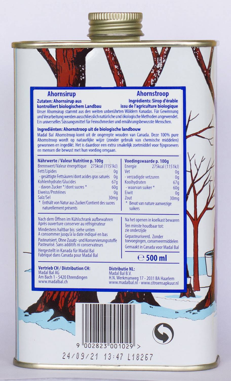 MADAL BAL Ahornsirup Grade C  500 ml