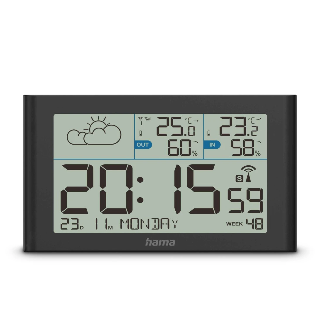 Wetterstation Thermometer Digitales Hygrometer Wecker mit LCD Display inkl. Aussensensor (222216) - Sylt