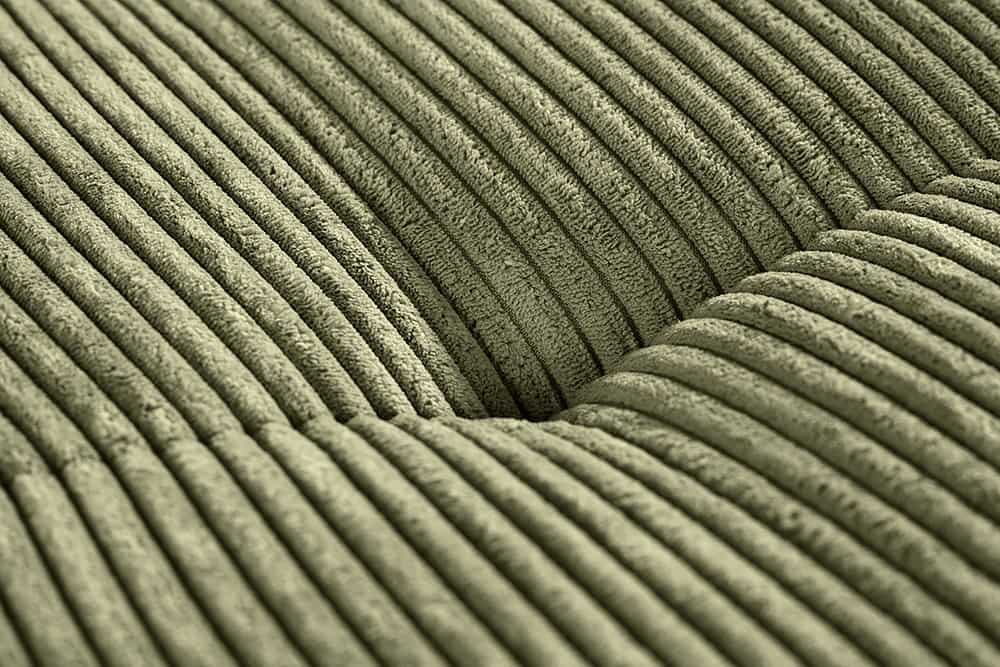 Modernes Ecksofa KENT 220cm grün Cord inkl. Hocker Federkern L-Form Wohnlandschaft