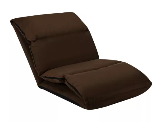 Prolenta Premium - Chaise pliable de sol Marron Microfibre