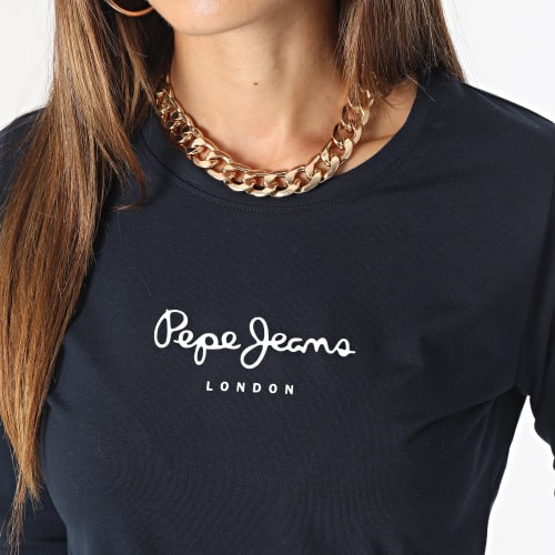 Tee Shirt Manches Longues Femme New Virginia Bleu Marine