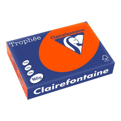 Clairefontaine Trophée - Papier couleur - A4 (210 x 297 mm) - 160 g/m² - Ramette de 250 feuilles - rouge cardinal