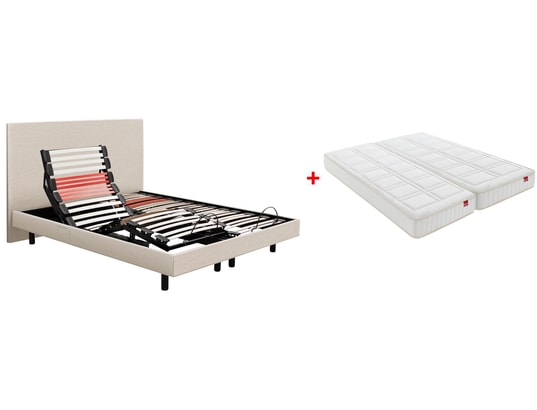 EPEDA - Sommier Electrique 2 x 80 x 200 Horizon 1620D lin + TDL + 2x balade équilibré