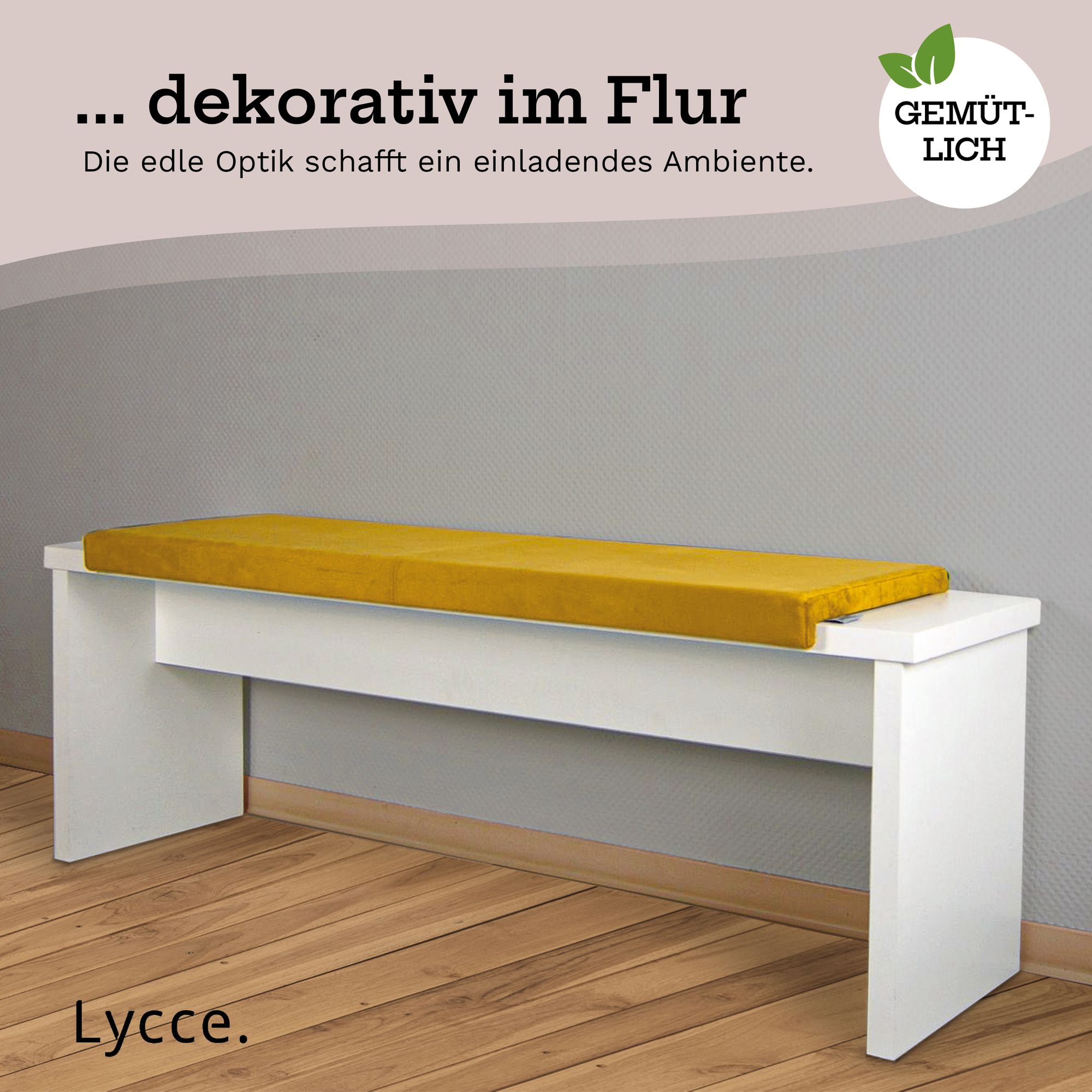 Lycce L Klemmkissen Sitzkissen mit 1 Leiste, Samt FRESH, Breite 1,15m