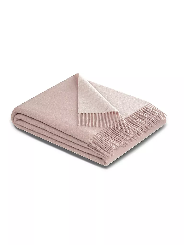 BIEDERLACK Wohndecke Plaid CASHMERE 130x170cm Rose / Ecru rosa