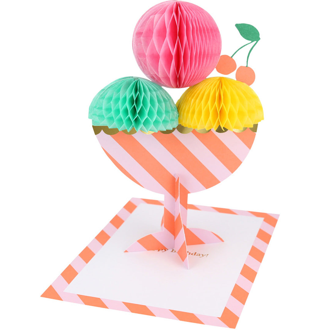 Meri meri verjaardagskaart ice cream sundae