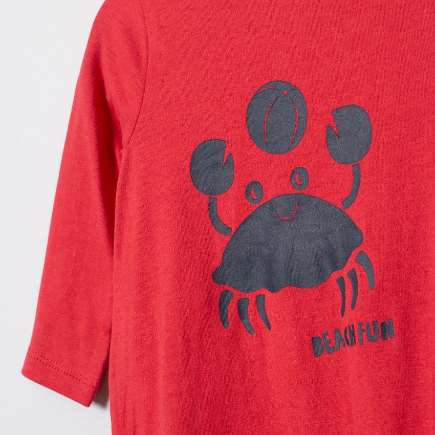 Dors-bien en jersey print crabe - Rouge