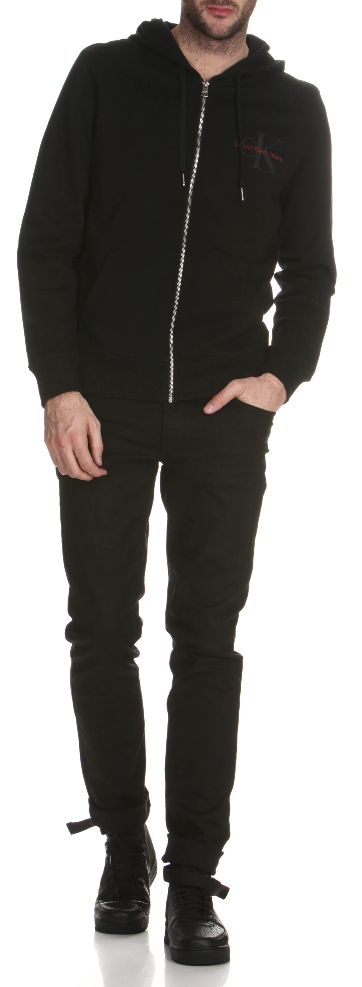 Jean slim-fit taille normale | Noir