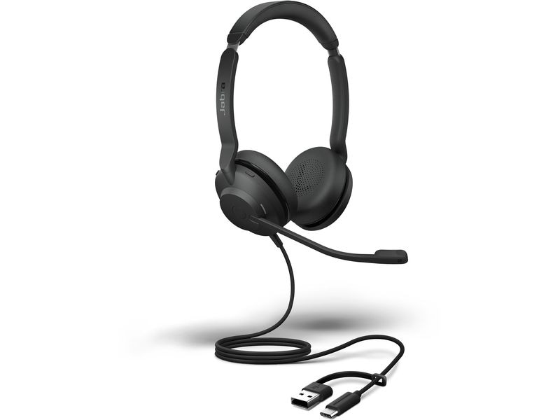 Jabra Headset Evolve2 30 SE Stereo UC USB C/A Professionelles Stereo-Headset mit USB-C- und USB-A-Anschluss