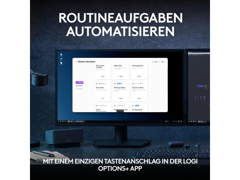 Logitech Tastatur MX Keys S CH-Layout Komfortable Tastatur mit Multi-Device Kopplung und intelligenter Beleuchtung