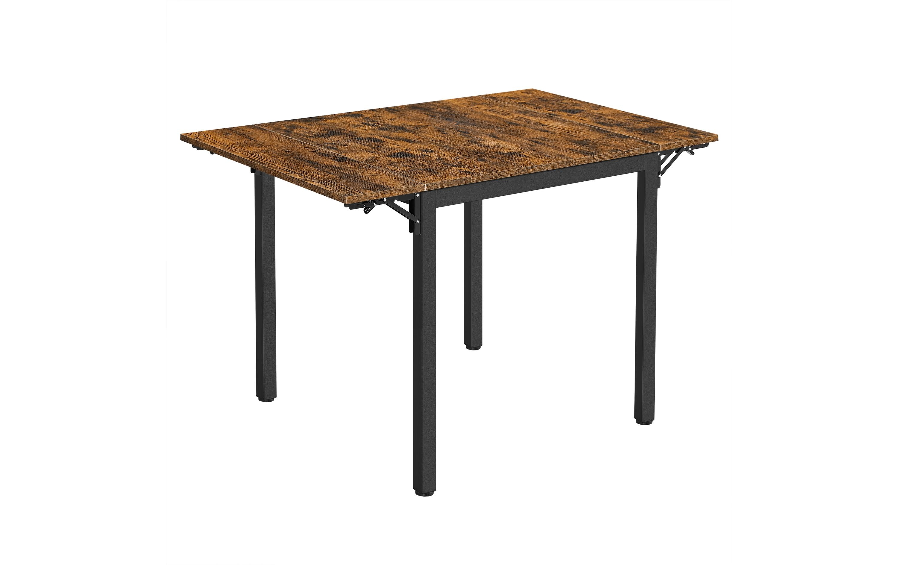 Tisch für 4 Personen 120 x 76.2 cm, Braun/Schwarz<br>Aufklappbarer Küchentisch