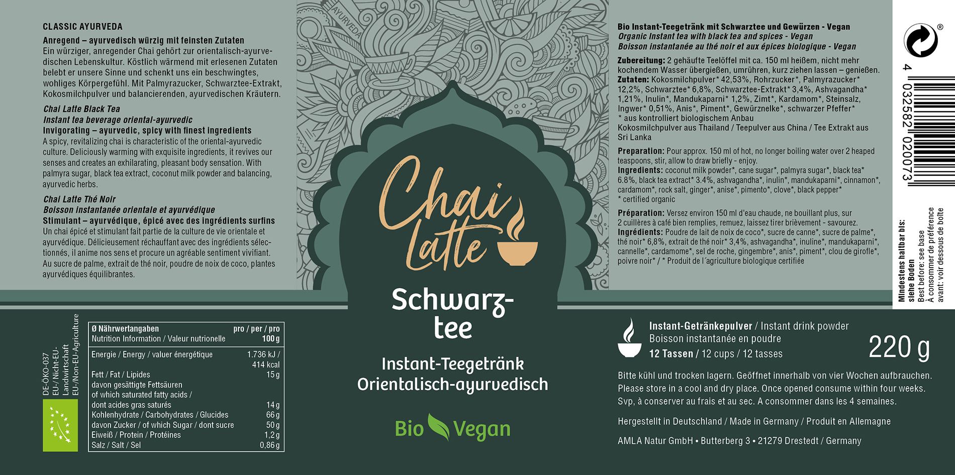 Classic Ayurveda - Chai Latte Schwarztee Vegan