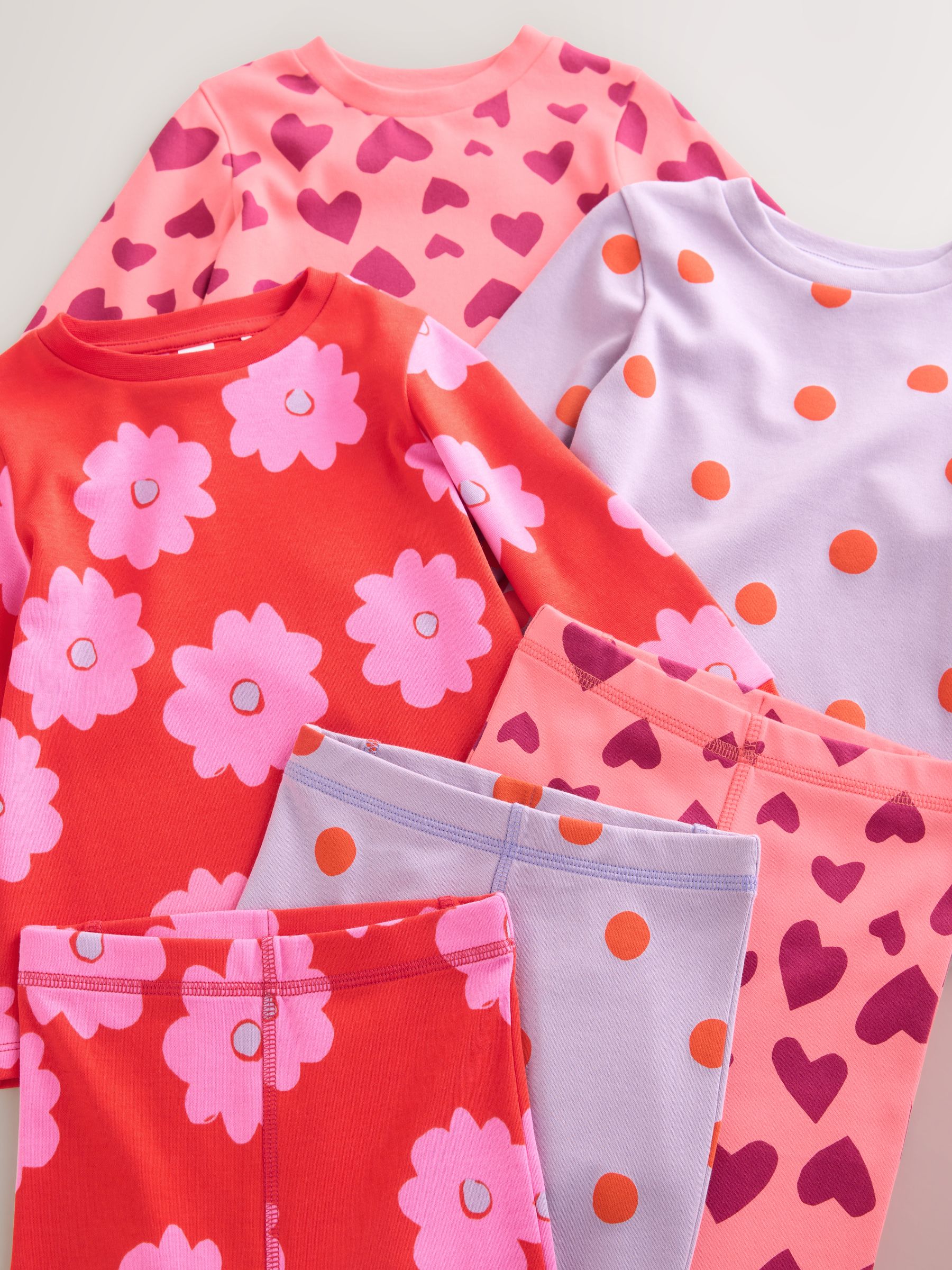Rood/Roze Stampy-print - Verpakking van 3 knusse pyjama's (9 mnd-16 jr)