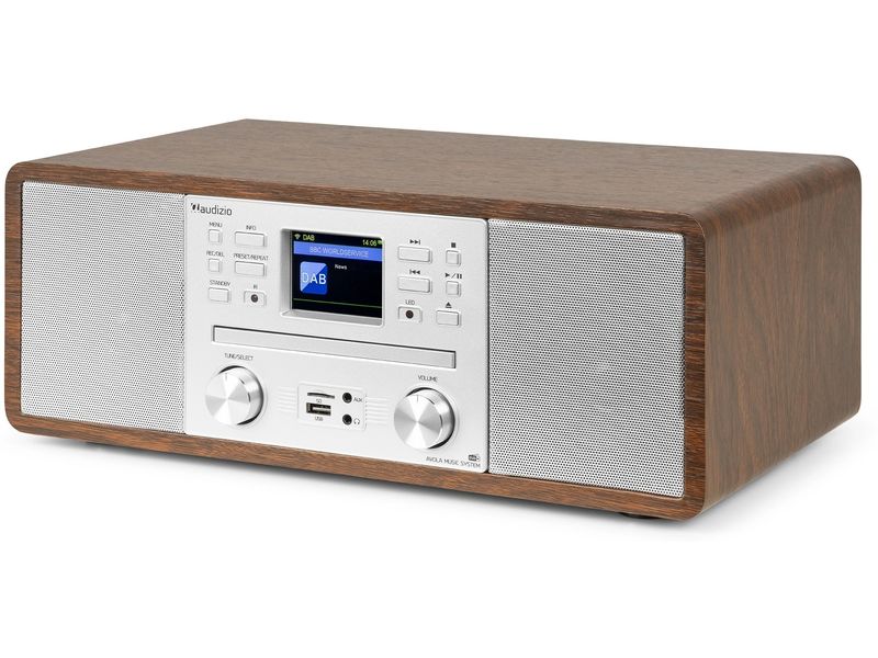 Audizio DAB  Radio Avola Silber DAB  Radio mit CD Spieler, Internet Radio und Bluetooth
