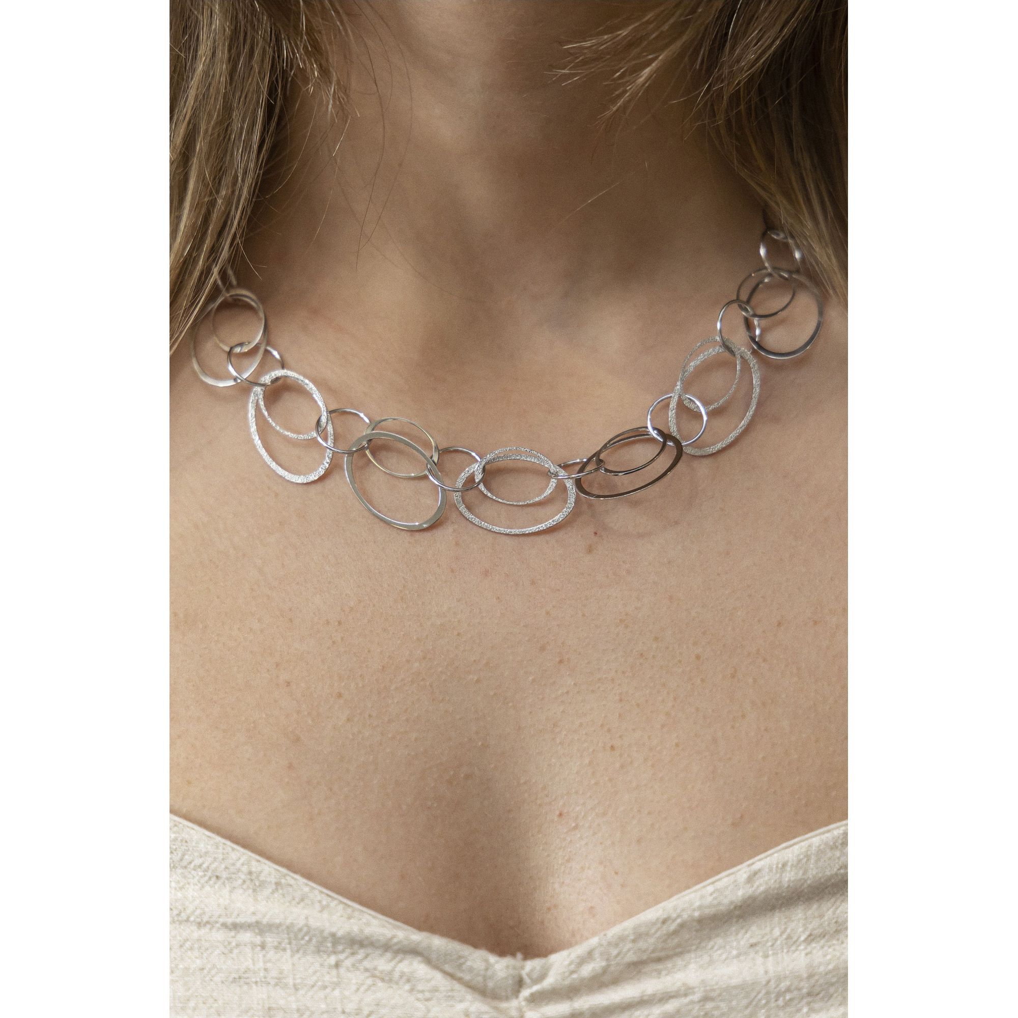 Celesta Silber Halskette 925 Sterling Silber Gliedercollier