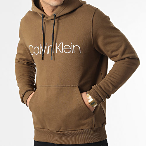 Sweat Capuche Cotton Logo 7033 Marron