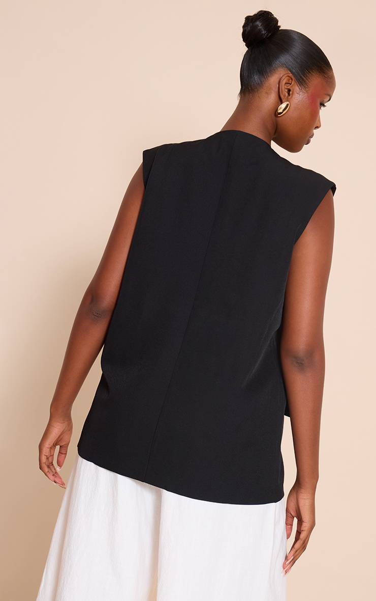 Noir Gilet Long Oversize À Coupe Carrée