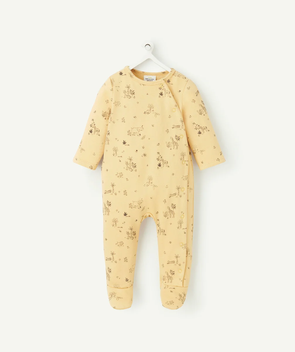 DORS BIEN BÉBÉ EN COTON BIO JAUNE IMPRIMÉ SAVANE NOIR