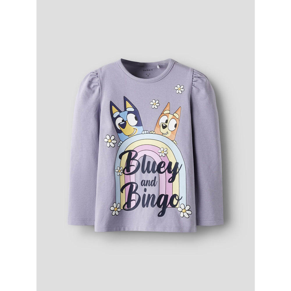 Køb Name It Lavender Gray Nmfjessie Bluey Ls Top Box Noos Sky