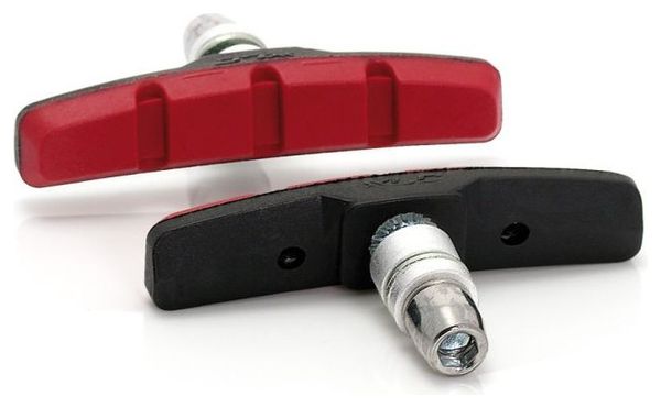 SET DE 4 PATINS DE FREIN V-BRAKE XLC BS-V01 NOIR/ROUGE