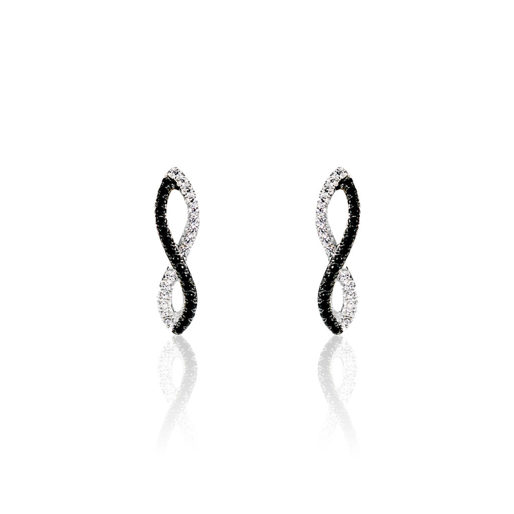 Boucles D'oreilles Puces Alizee Argent Blanc Oxyde De Zirconium