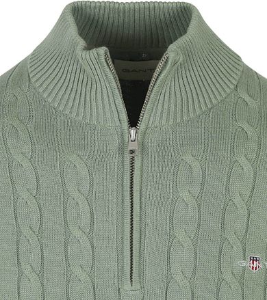 Gant Half-Zip Pullover Cable Groen 8050603-362 kopen