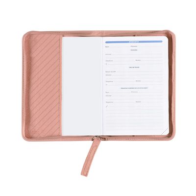 Quo Vadis Colette - Business diary - 100 x 150 mm - rose poudré - velours