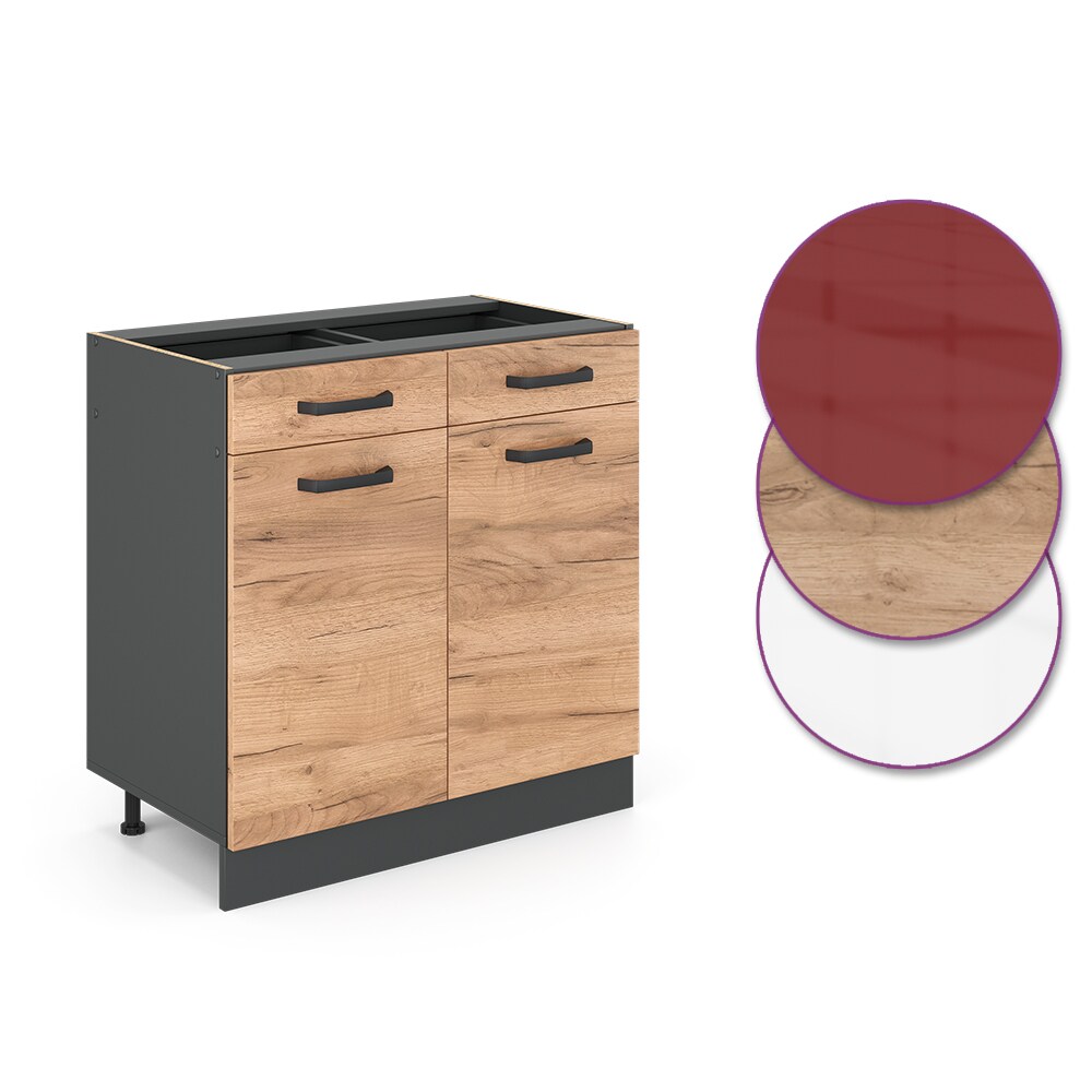 VICCO Küchenschrank Unterschrank Schubunterschrank 80 cm R-Line Anthrazit