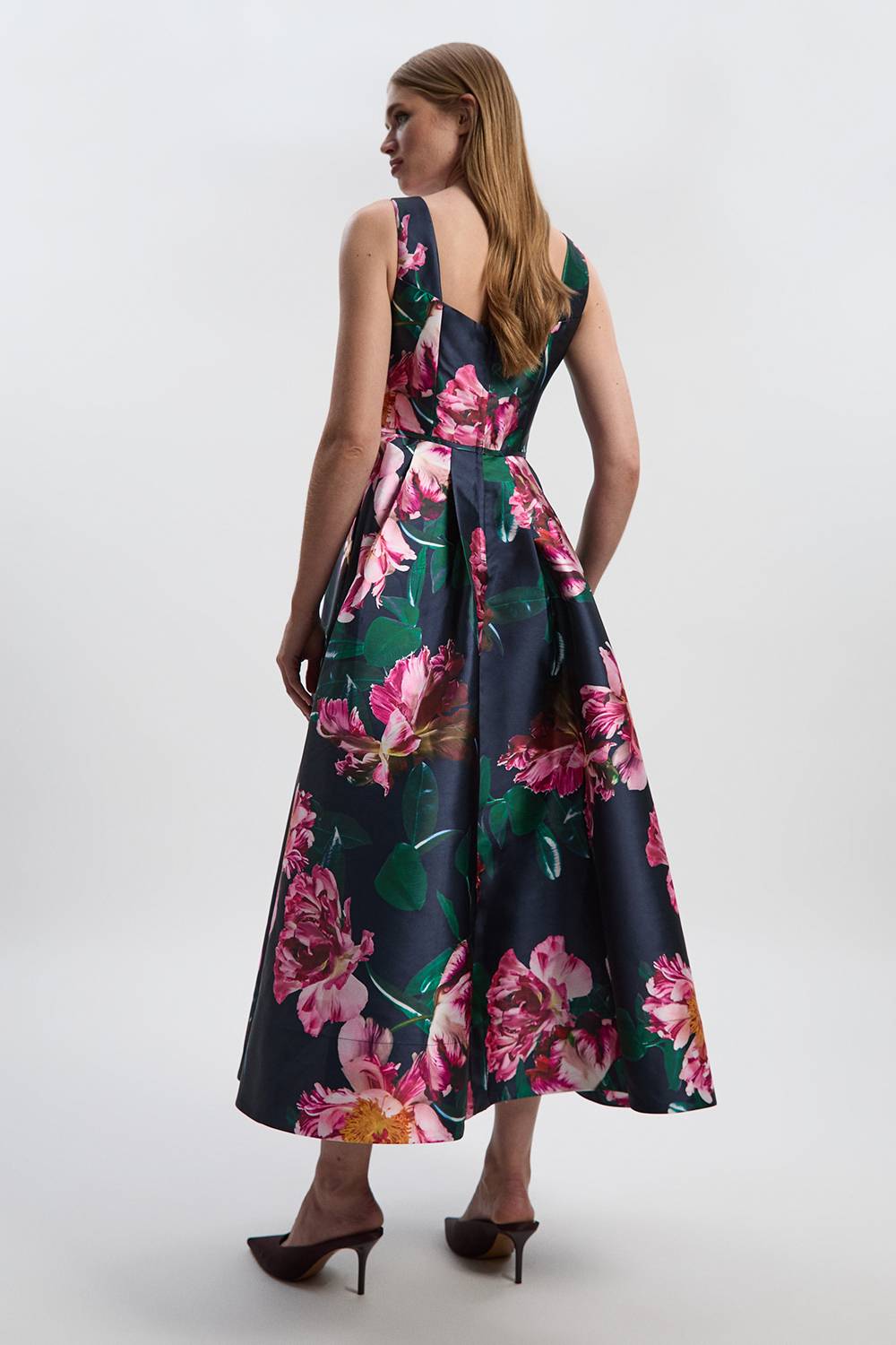 KarenMillen Robe Longue Tissée à Imprimé Floral Romantique pour Bal