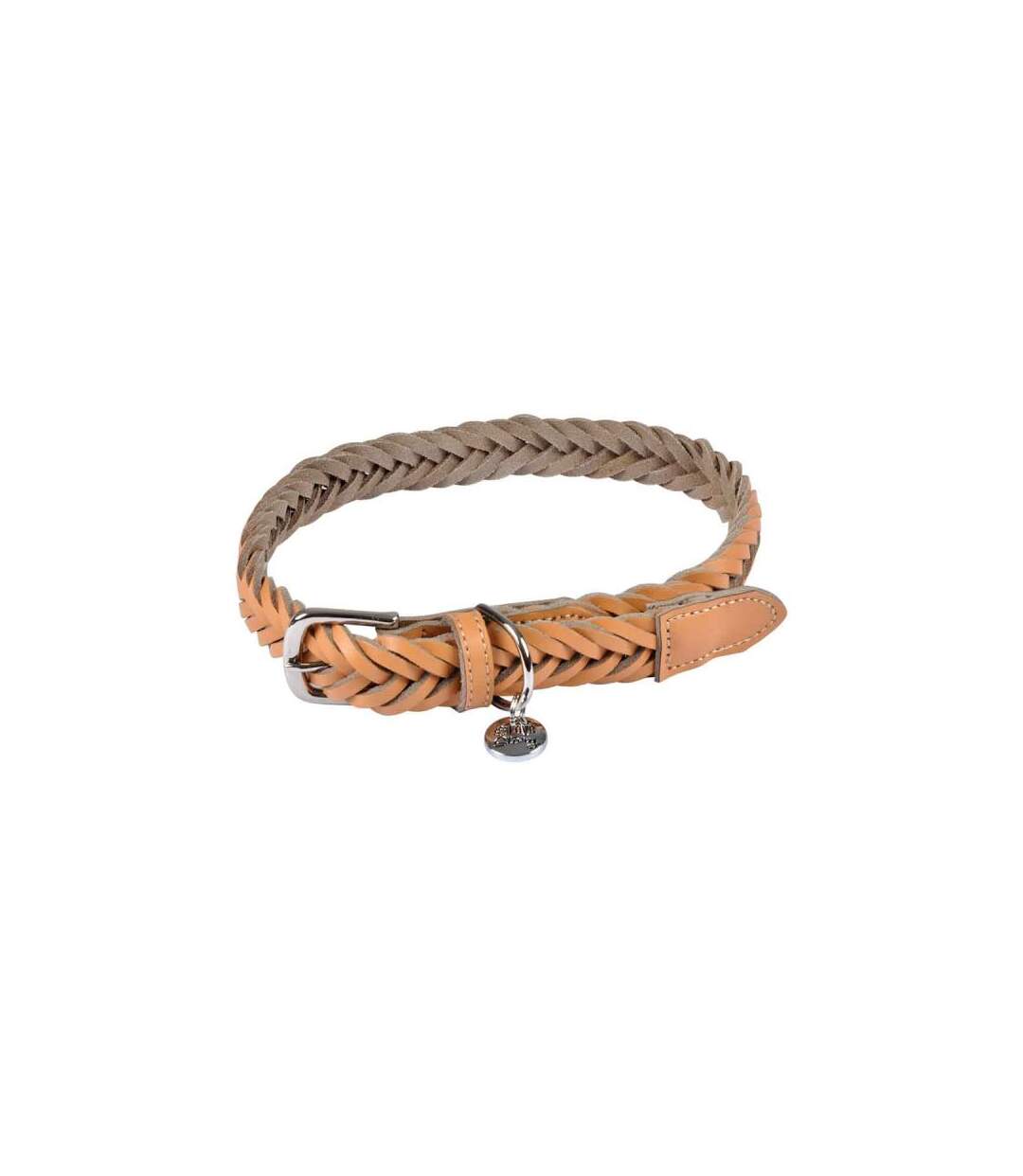 Paris Prix - Collier Pour Chien Réglable tressé 50-70cm Naturel