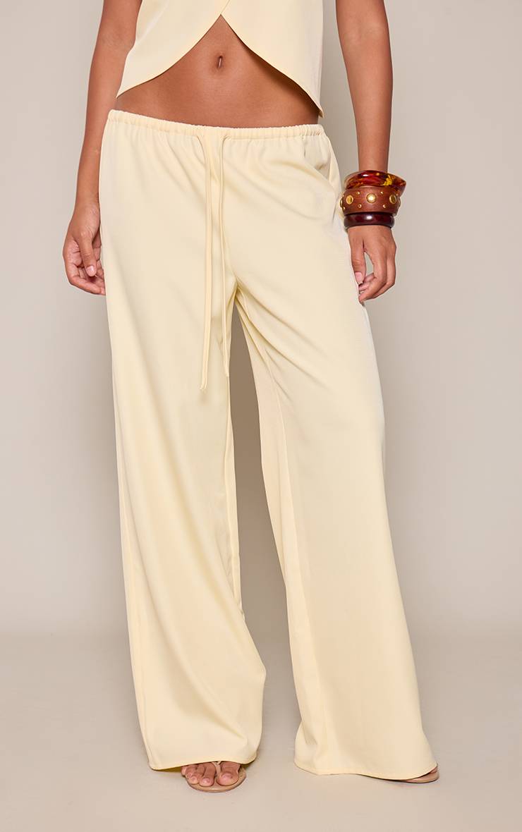 Citron Pantalon Large Taille Élastiquée Avec Cordon De Serrage Ensemble Coordonné