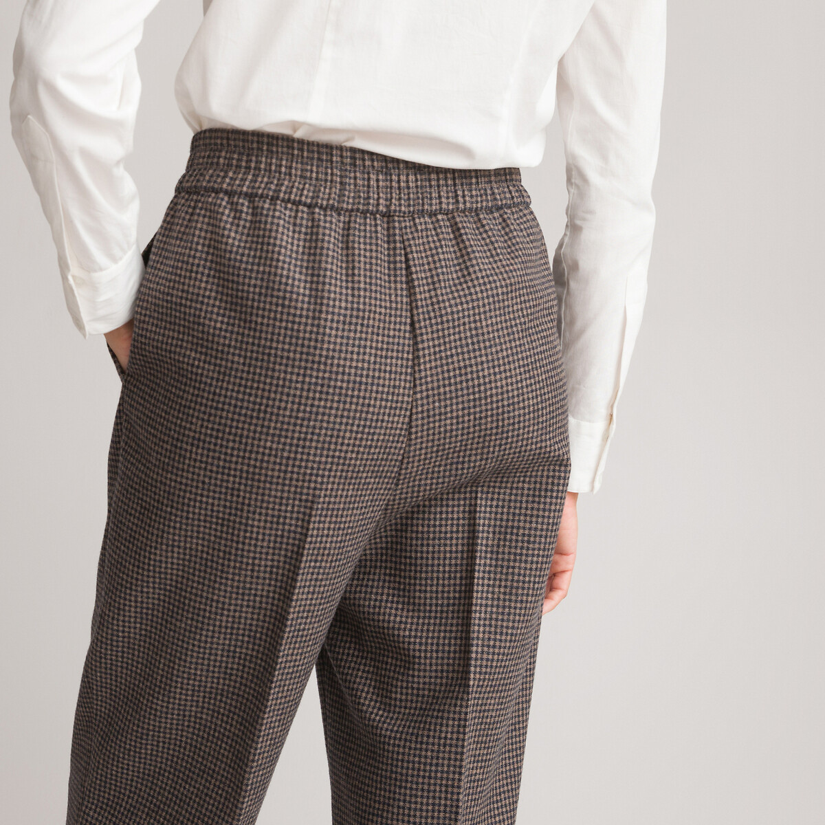 COLEÇÕES LA REDOUTE<br>Geruite wijde broek, lobo misto
