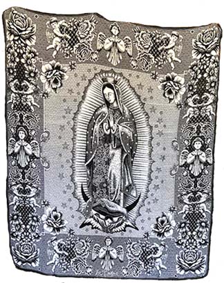 Side Shore Couverture Mex Blanket Mexicaine - Vierge de Guadelupe Black / Grey