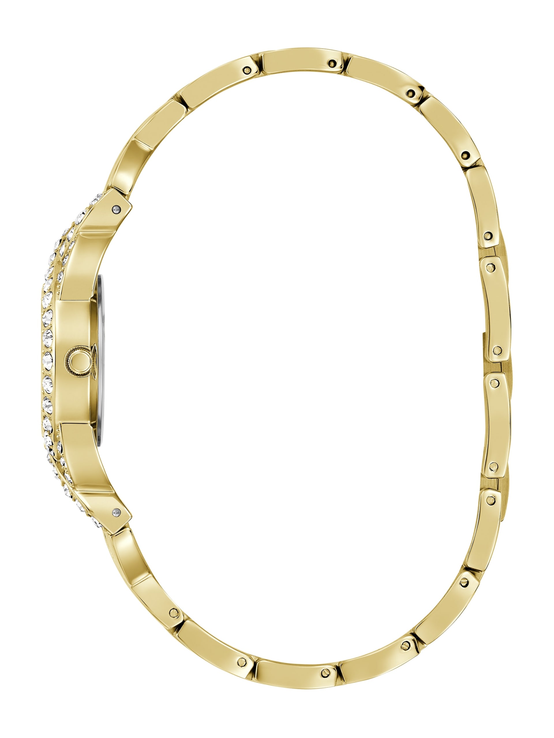 Relógio analógico com cristal dourado