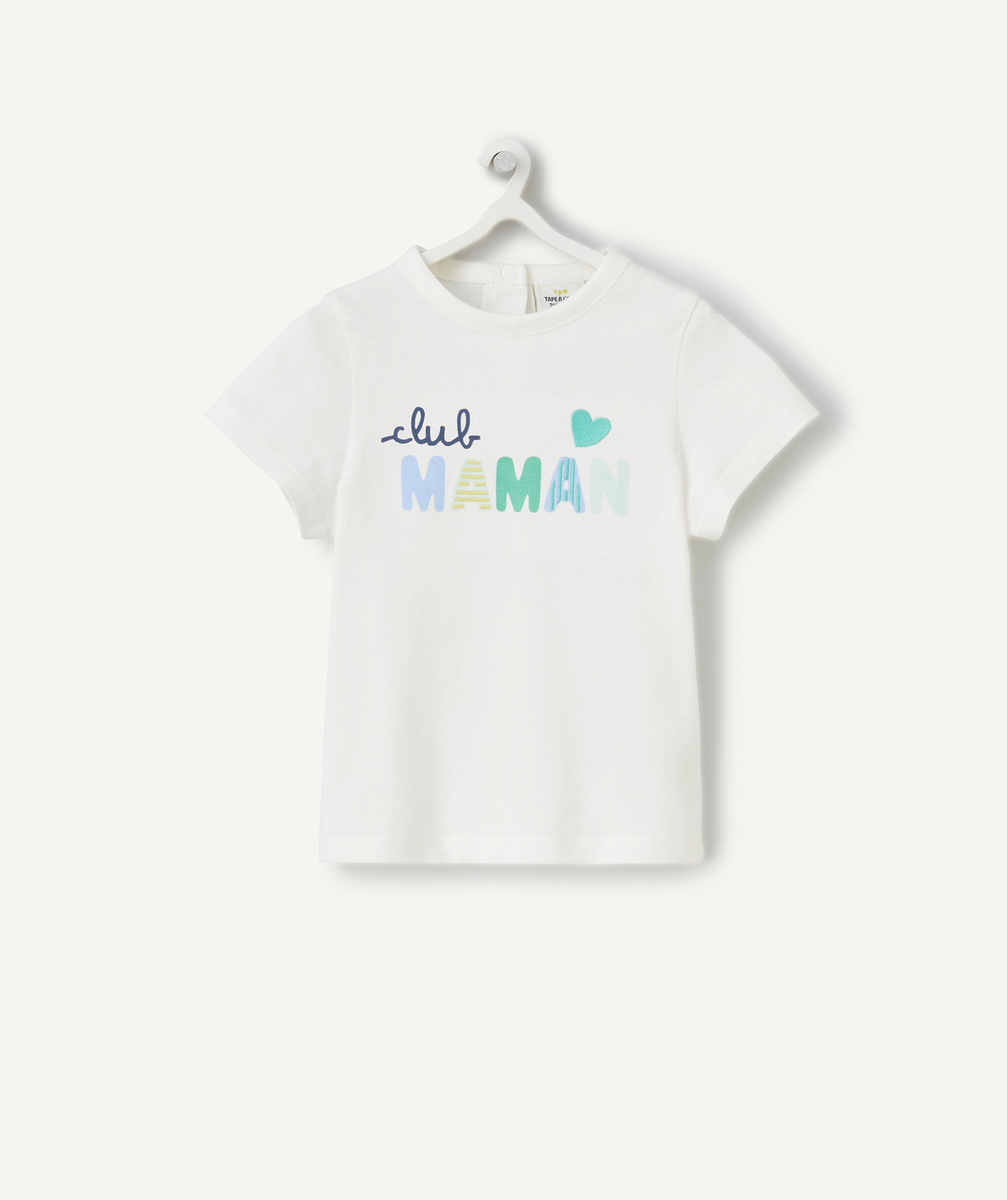 t-shirt bébé garçon en coton bio message club maman