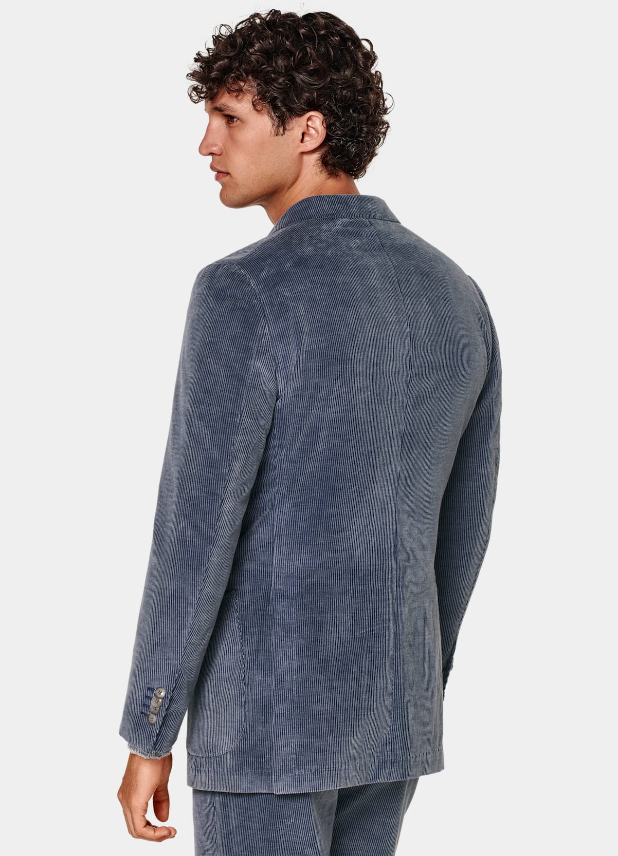 Costume Havana coupe Tailored bleu moyen