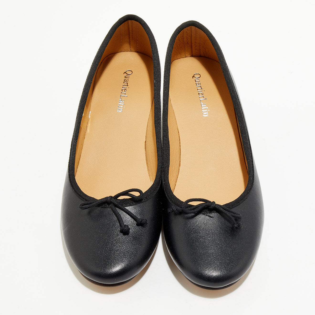 Quartier Latin Ballerines trotters en Cuir Diane noires - Talon 4 cm