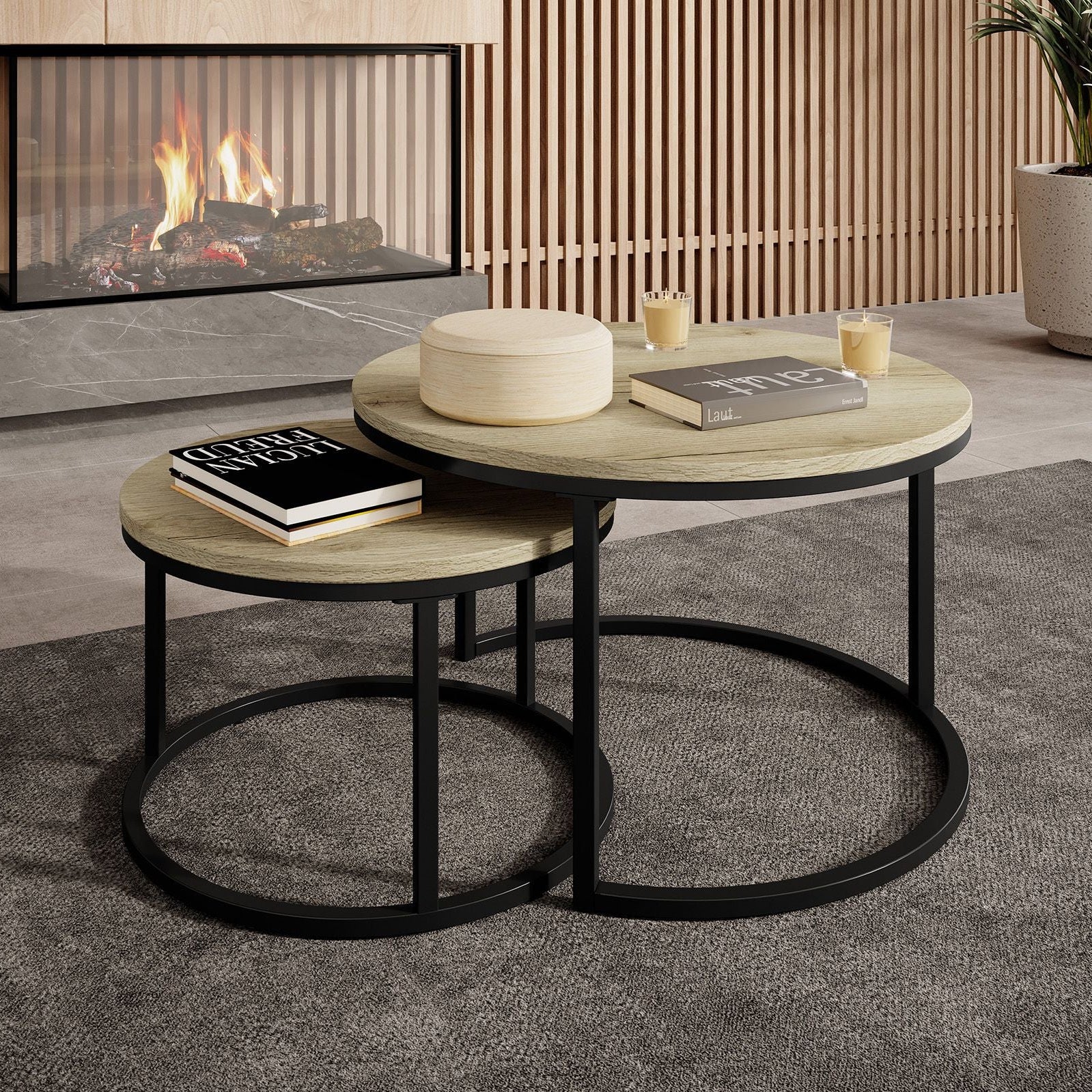 Rica - Salontafel set van 2 - Eiken