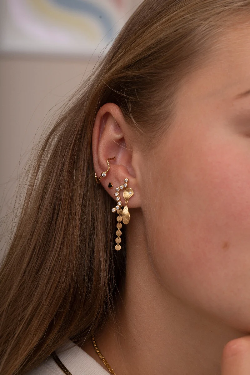 STINE A Jewelry  Clear Sea ørering med sten  - forgyldt