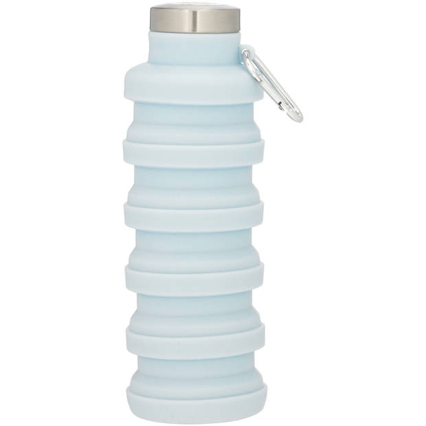 Blokker Frisse Start opvouwbare siliconen drinkfles - blauw - 500 ml