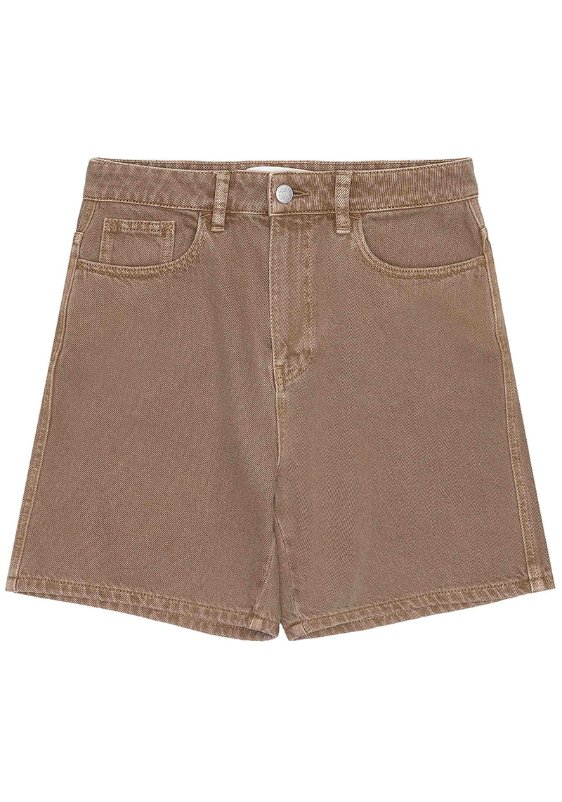 Knowledge Cotton Apparel Jeansshorts Gale Straight Mid-Rise Twill 5-Pocket Shorts Tiramisu