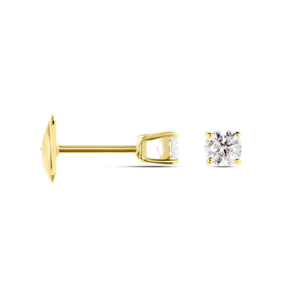 Boucles D'oreilles Puces Aphrodite Or Jaune Diamant