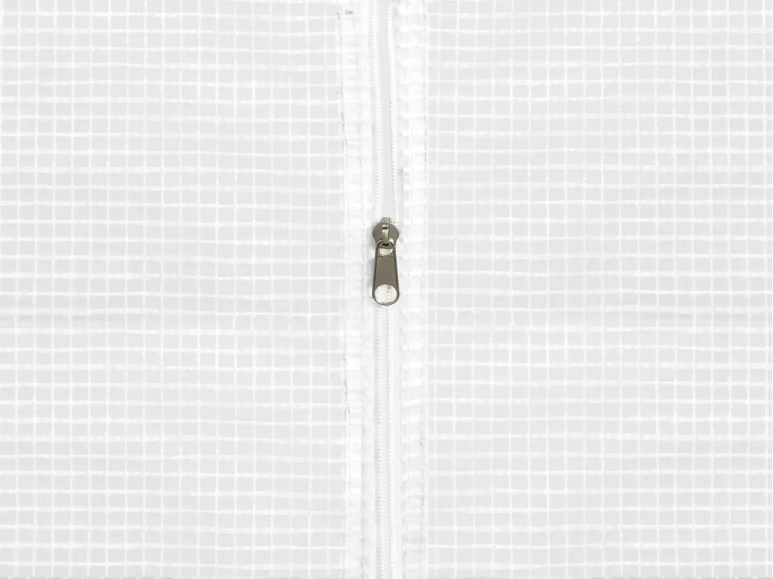 Serre tunnel avec structure en acier galvanisé et porte 6 m² - L200 x l300 x H200 cm - Blanc - ALOCASIA