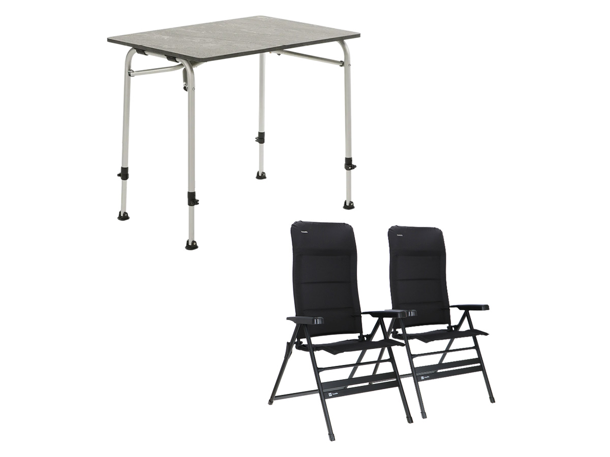Travellife Sorrento Grey 80 tafel met Festo XL standenstoelen