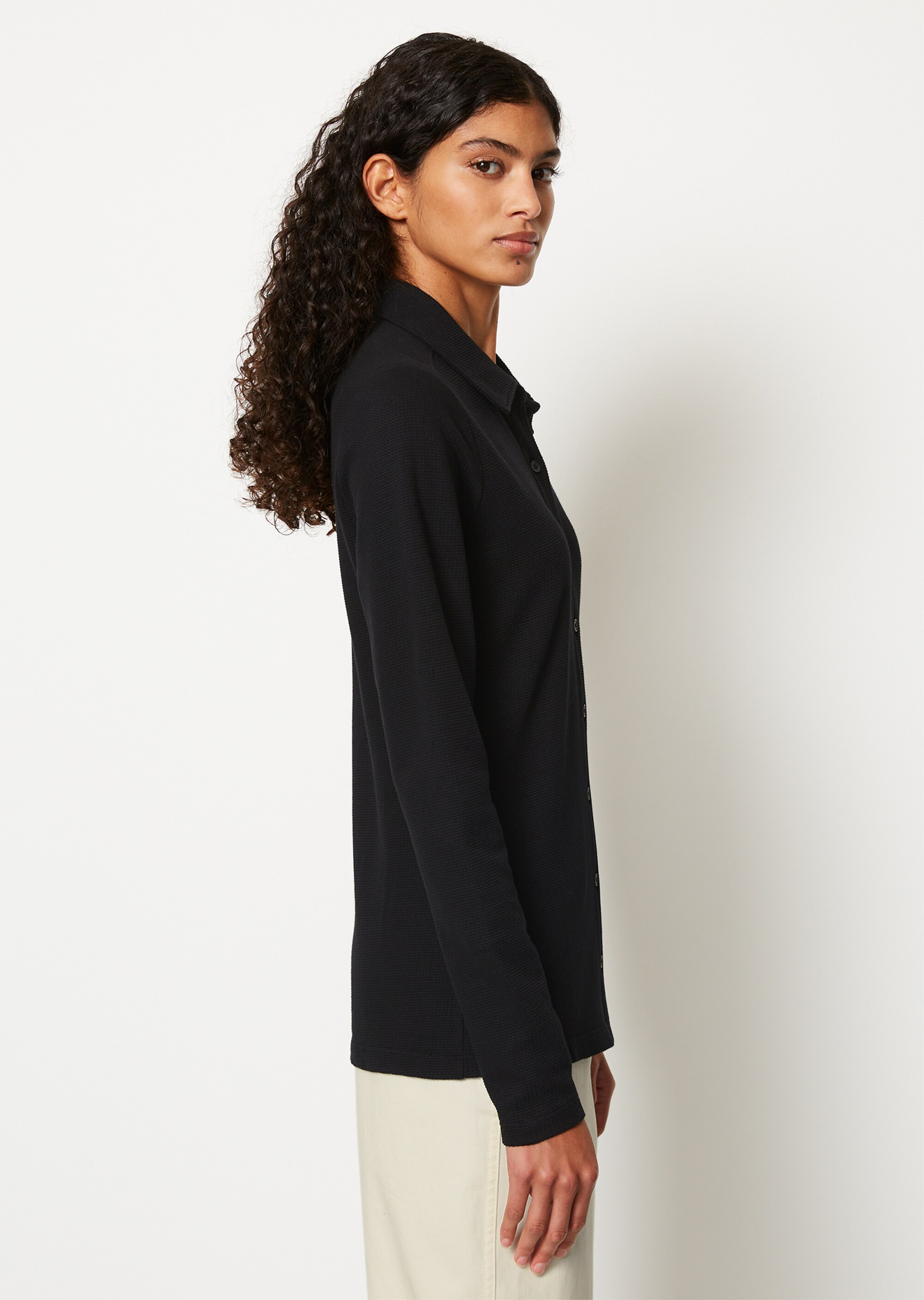 Struktur-Jerseybluse regularaus Organic Cotton