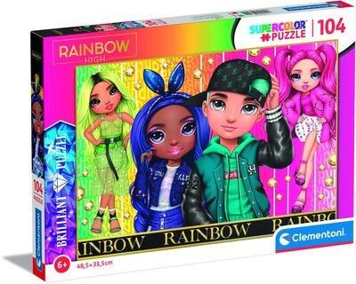 Clementoni Brilliant Rainbow High Barnepuslespill 104 Deler