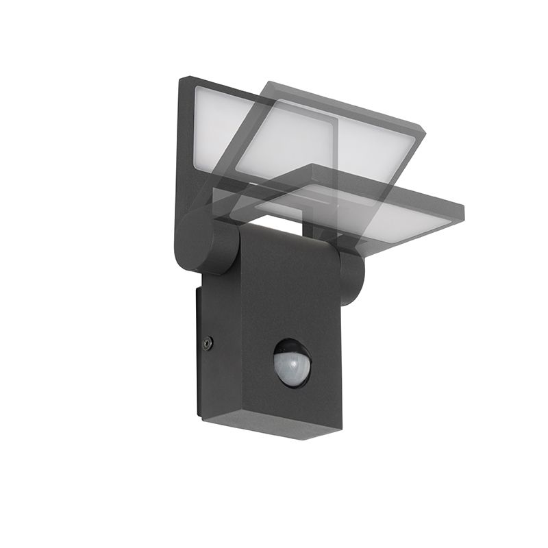 Buitenwandlamp antraciet incl. LED IP54 met bewegingssensor - Zane