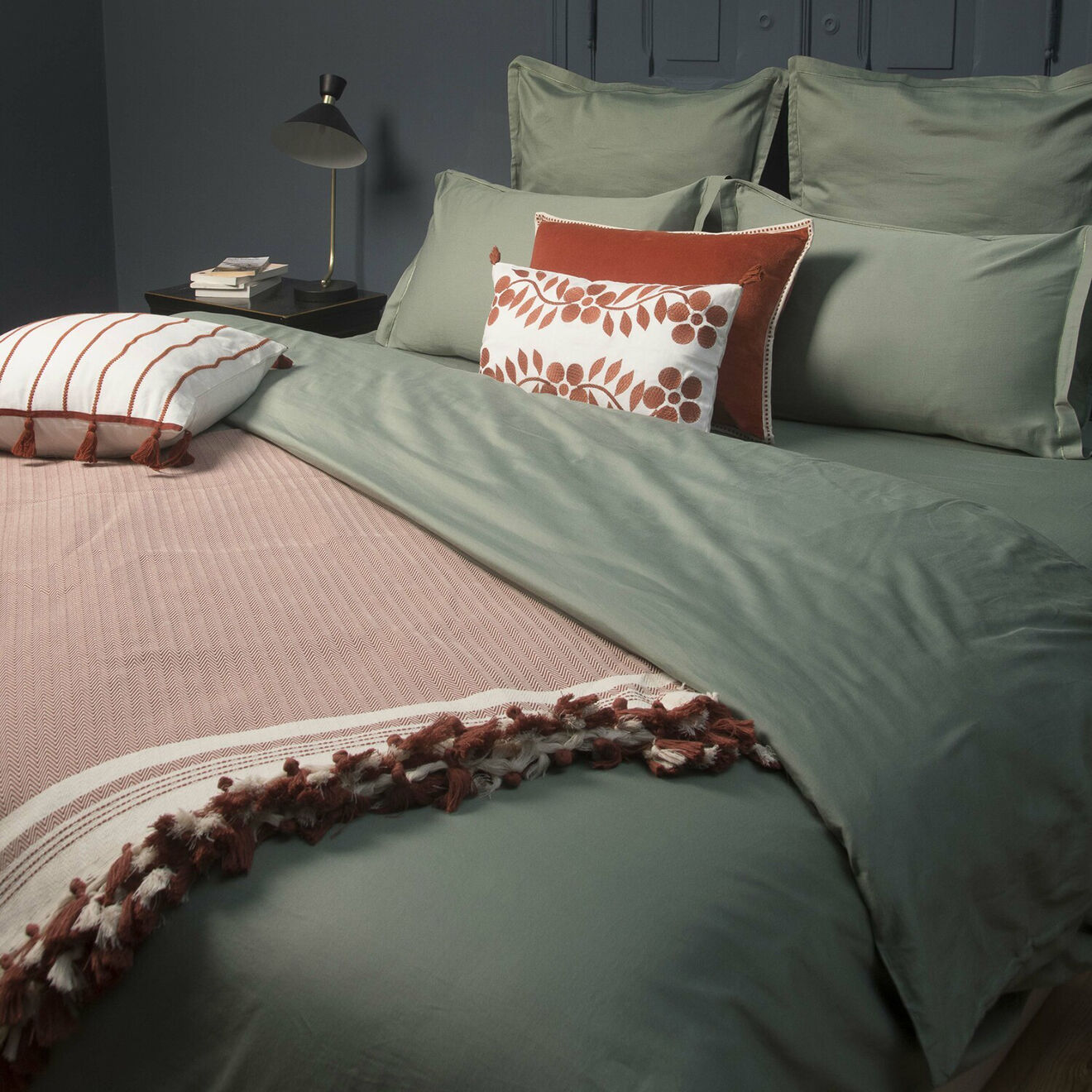 Febronie Housse de coussin velours Ella terracotta